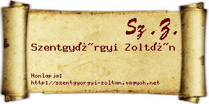 Szentgyörgyi Zoltán névjegykártya