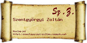 Szentgyörgyi Zoltán névjegykártya